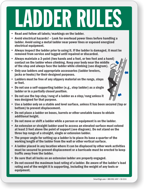 What Is The Rule For Extension Ladders